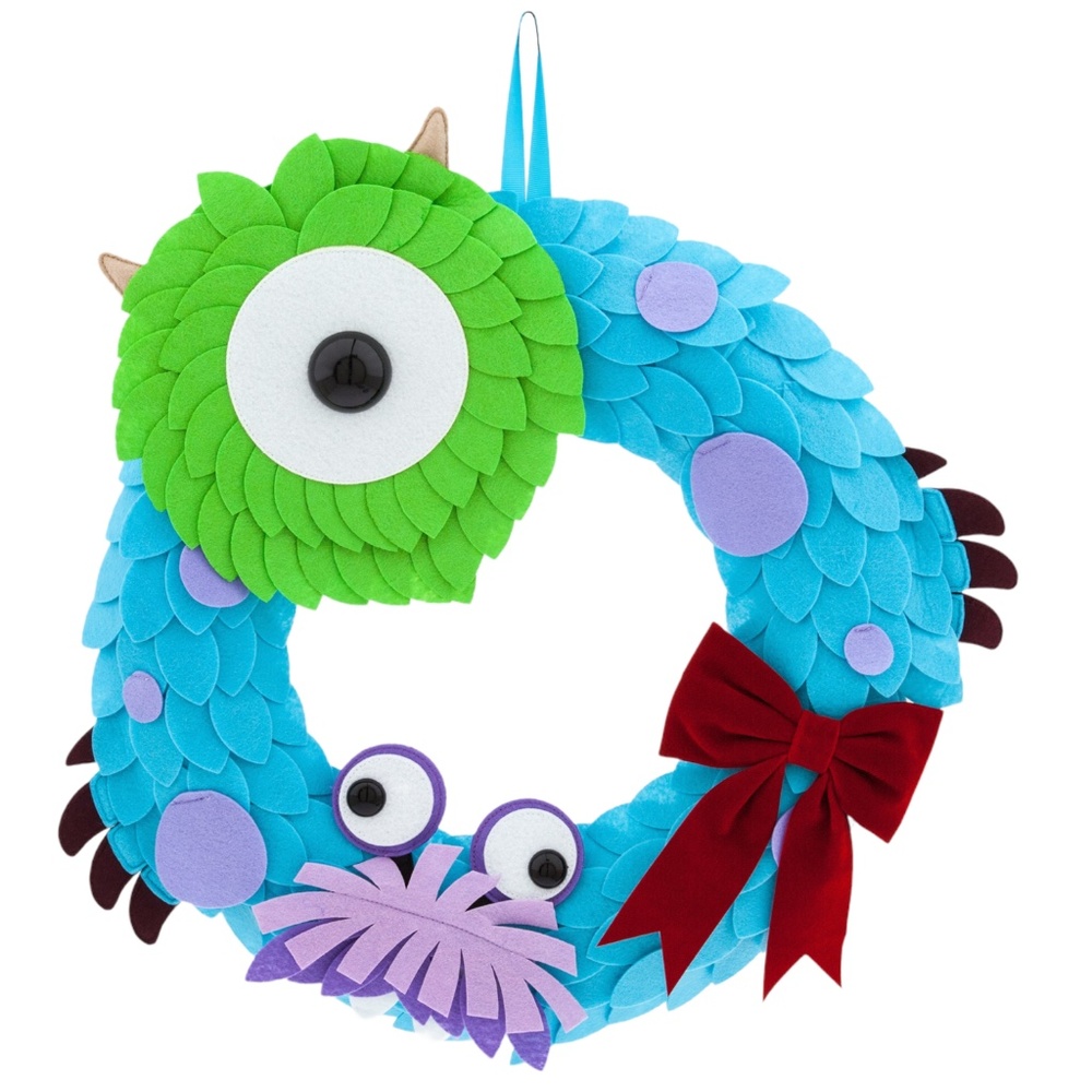 Disney Pixar Monsters Inc Christmas Holiday Decorative Door Wreath - NEW - Picture 1 of 1